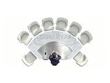Fan-Shaped Teppanyaki Table -25mm quenched steel plate