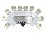 Oval Teppanyaki Table - 25mm quenched steel plate