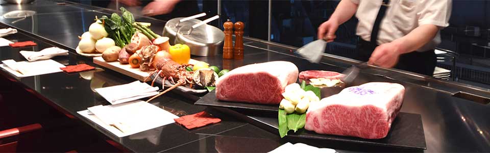 The nutrition of steak on Teppanyaki