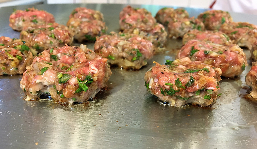 Teppanyaki Grill Table | Teppanyaki Lamb Meatballs
