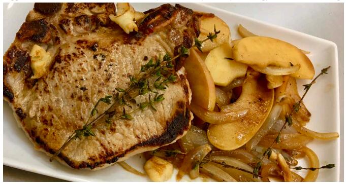 hibachi grill for sale | cider pork chop w. Apple and onion