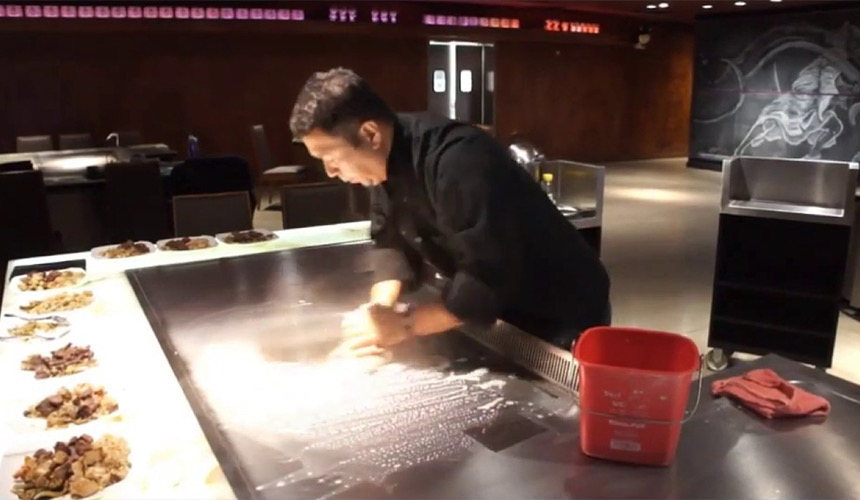 Teppanyaki grill table cleaning: simple to 1, 2, 3!