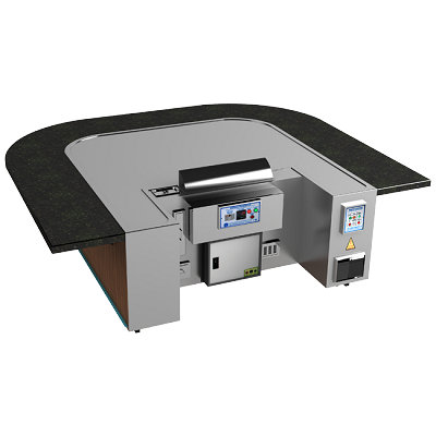 Arched Teppanyaki Grill Table Equipment | Large | Gas | Smokeless