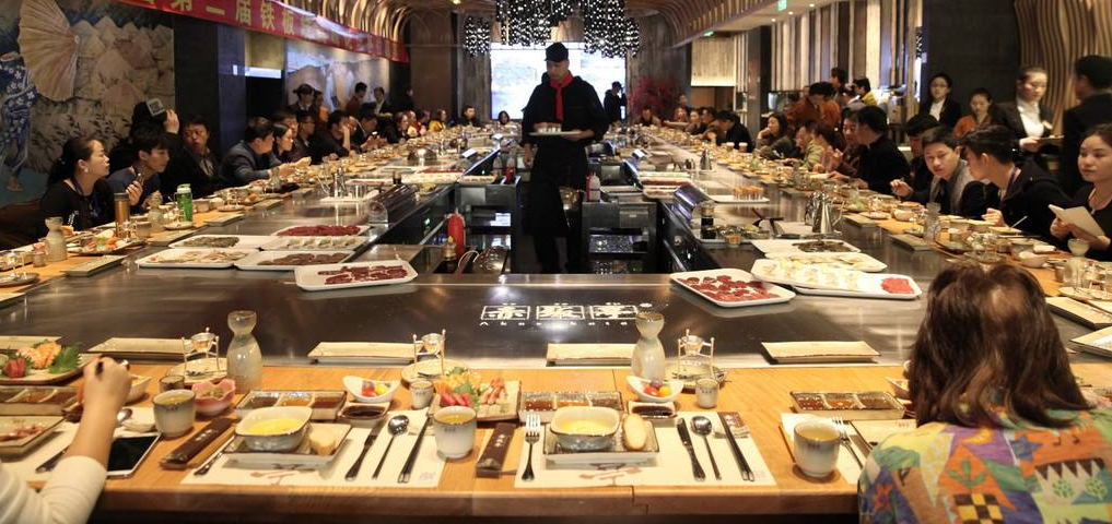 Teppanyaki grill table | The transparency of the teppanyaki equipment restaurant
