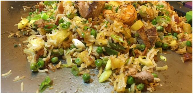arched teppanyaki table | Delicious Teppanyaki Fried rice deluxe service