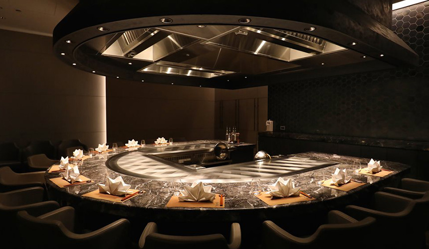 Arched Electric Japanese Smokeless Teppanyaki Grill Table