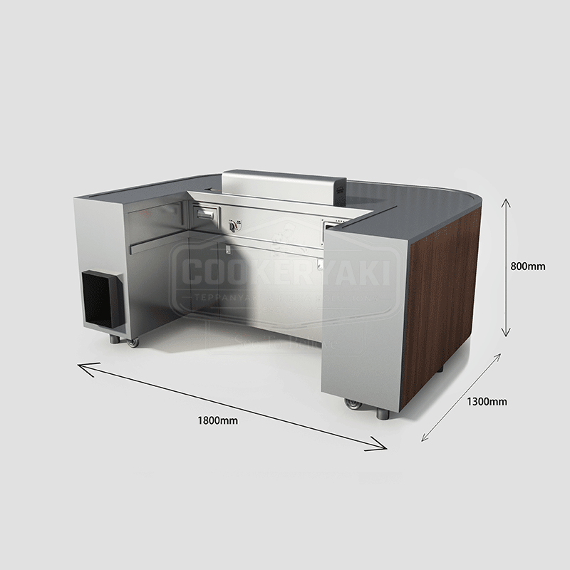 Arched Teppanyaki Table - 25mm quenched steel plate