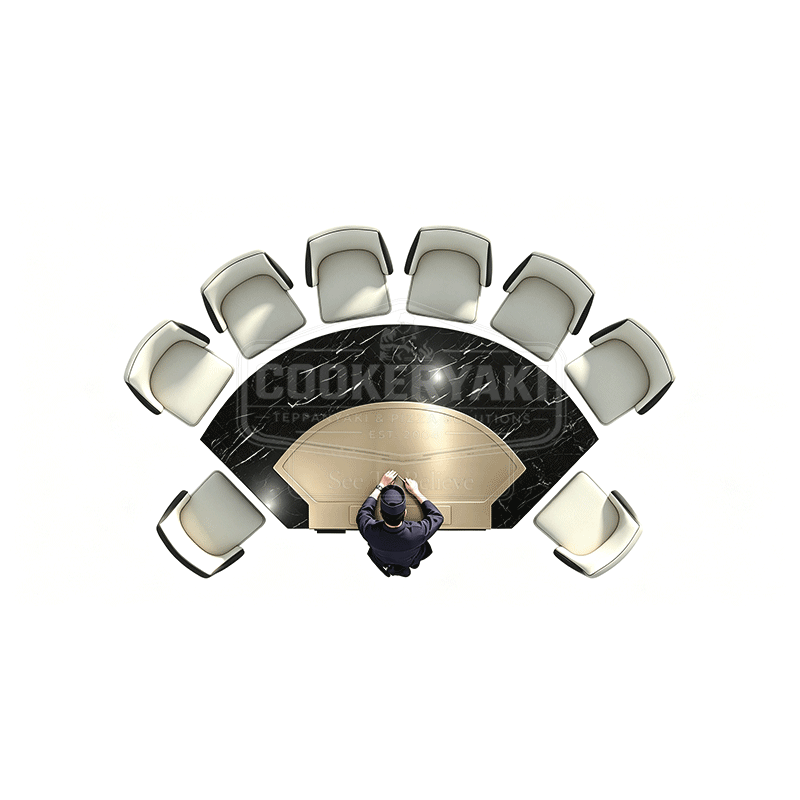 Fan-Shaped Copper Teppanyaki Grill