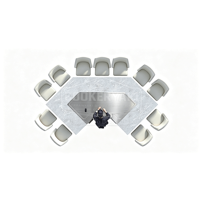 Horseshoe Teppanyaki Table - 25mm quenched steel plate