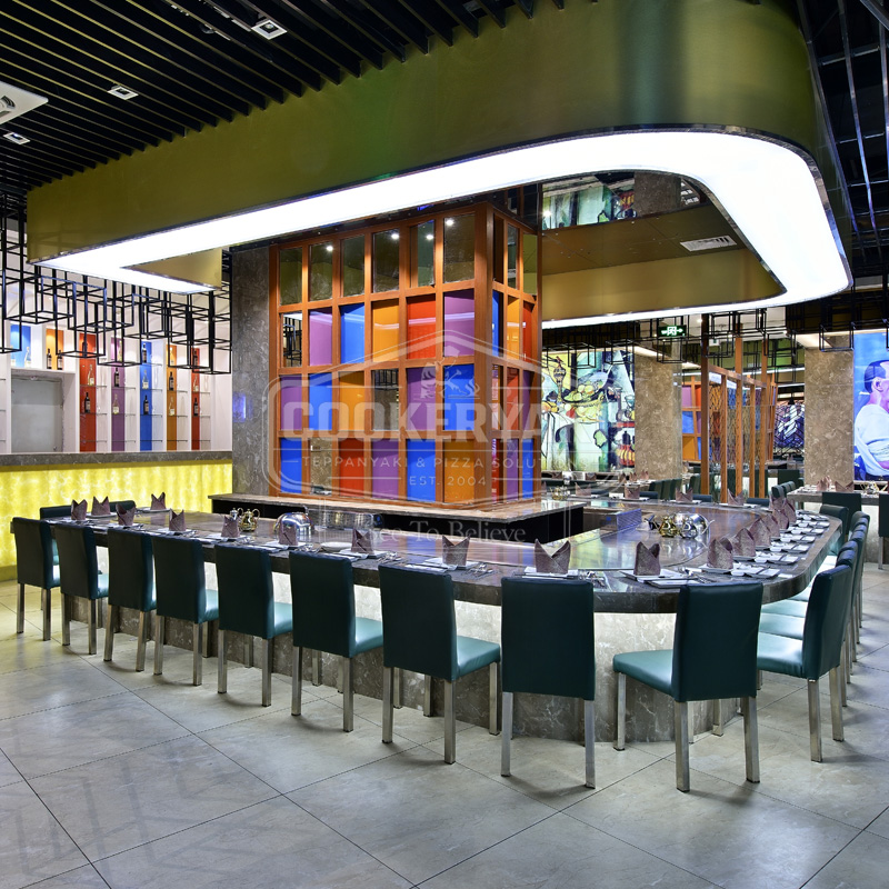 Extra-Large Sectional Teppanyaki Grill Table
