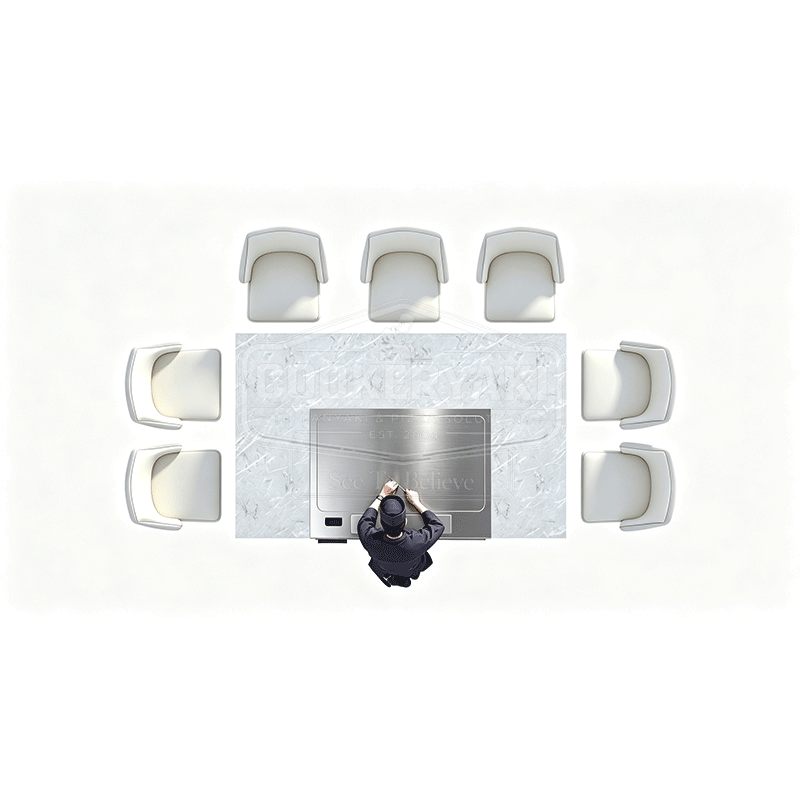 Rectangular Teppanyaki Table - 25mm quenched steel plate