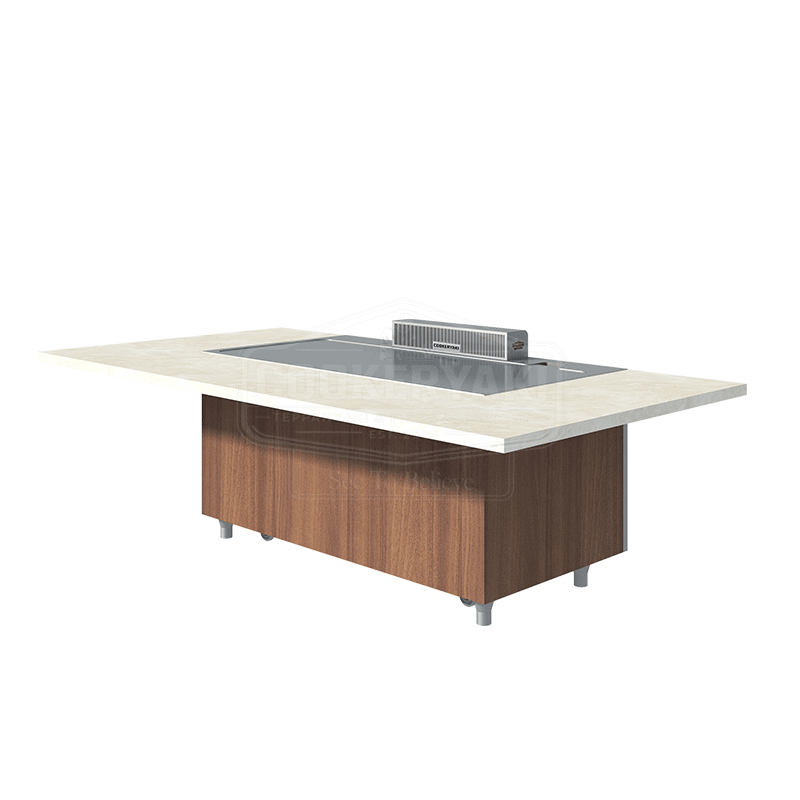 Rectangular Teppanyaki Table - 25mm quenched steel plate