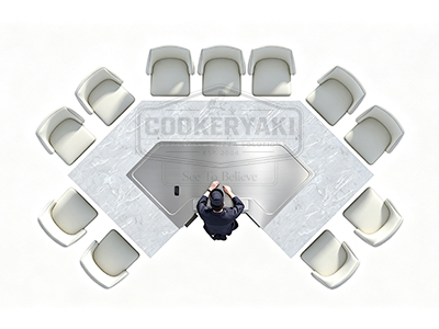 Horseshoe Teppanyaki Table - 25mm quenched steel plate