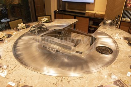 Round Teppanyaki Grill Table for Restaurants 2