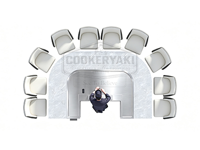 Arched Teppanyaki Table - 25mm quenched steel plate