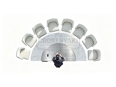 Semicircular Teppanyaki Table - 25mm quenched steel plate