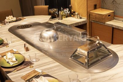 Oval Teppanyaki Grill Table for Restaurants 5