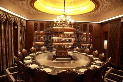 Round Teppanyaki Grill Table for Restaurants 4