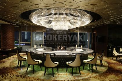Round Teppanyaki Grill Table for Restaurants 7