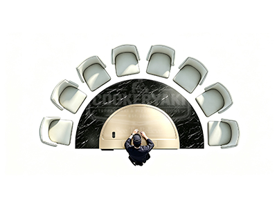 Semicircular Copper Teppanyaki Grill