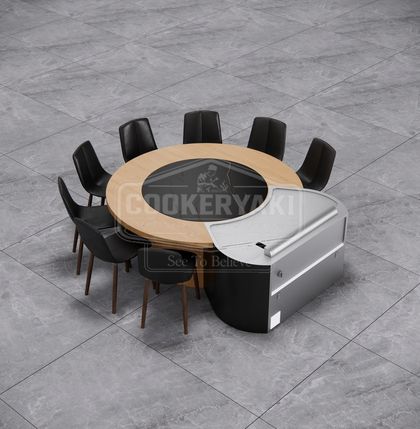 Custom Irregular Shape Teppanyaki Table 10