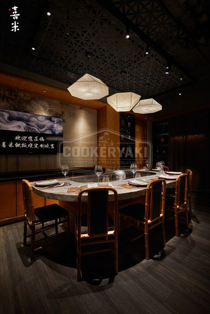 Oval Teppanyaki Grill Table for Restaurants 2