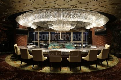 Round Teppanyaki Grill Table for Restaurants 6