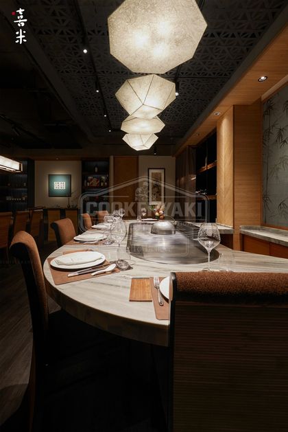 Oval Teppanyaki Grill Table for Restaurants