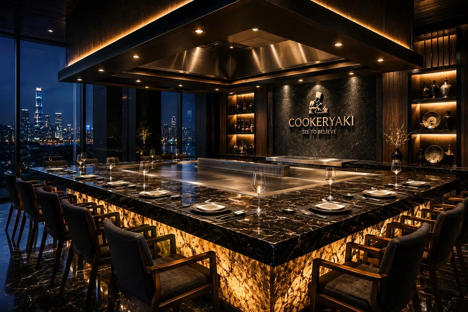 Latest Design Teppanyaki with Copper Non Stic