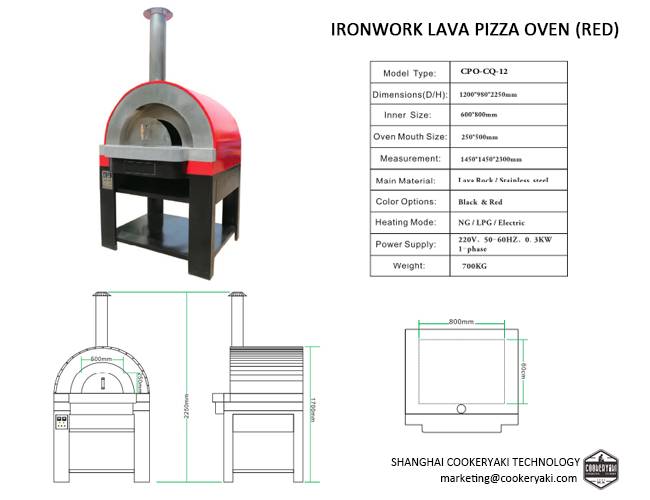IRONWORK LAVA PIZZA OVEN (RED)